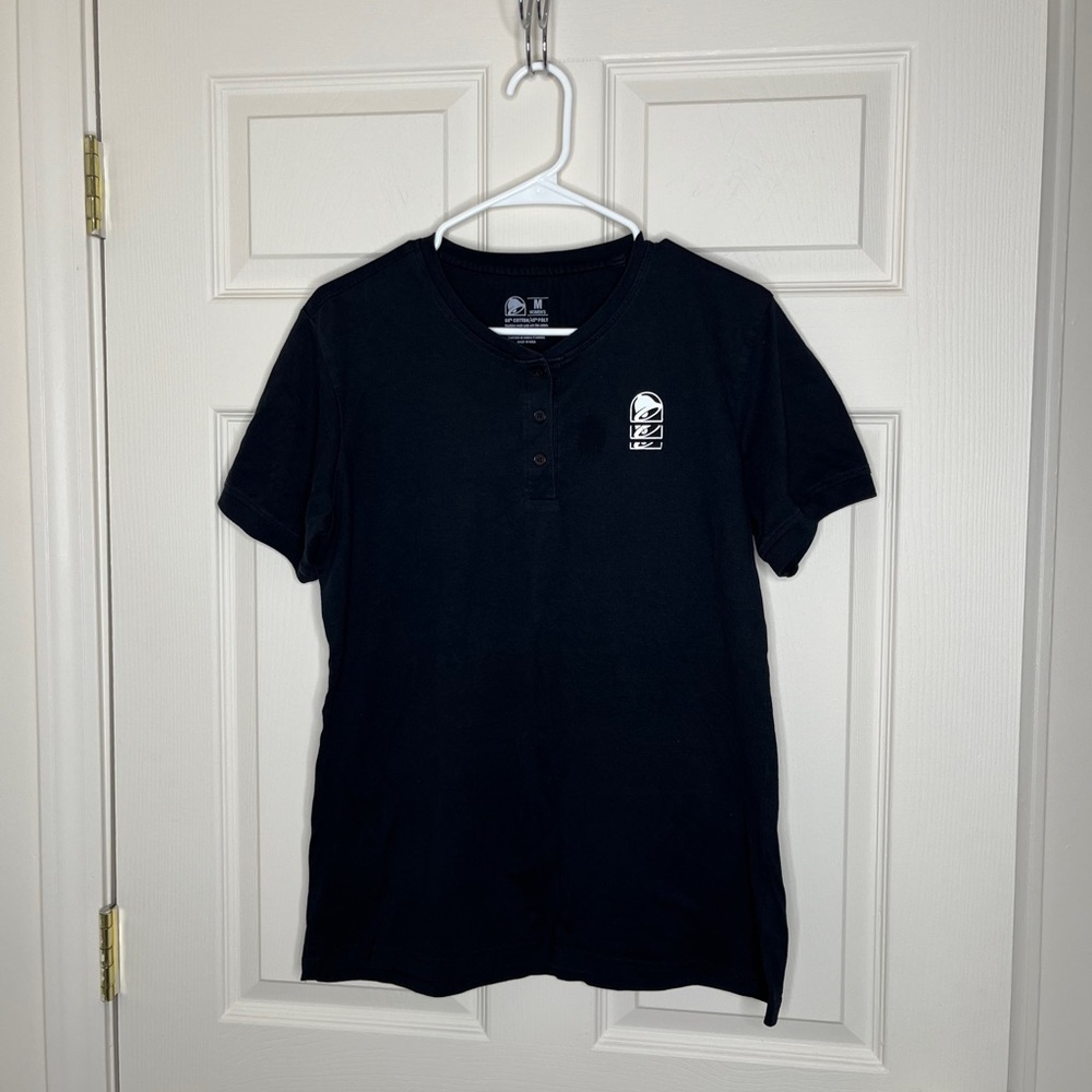 Taco Bell women’s medium Shirt Life Is Better With The Bell Uniform Black Button